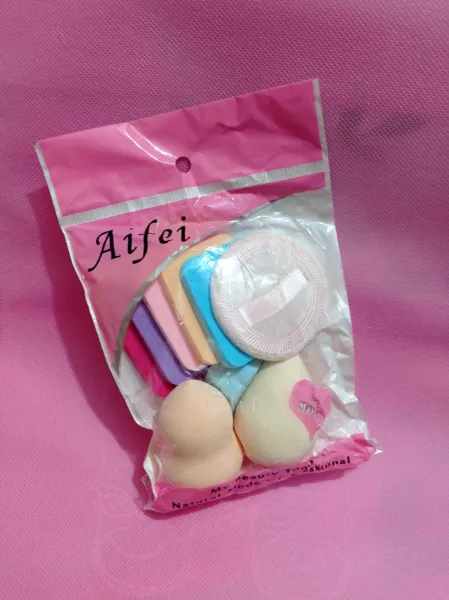 9 Pcs Multicolor Different Shapes Makeup Sponge Puff Set